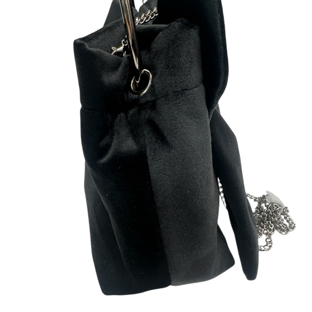 House of Harlow 1960 Velvet Clutch Crossbody Bag with Bow in Black - Picture 4 of 7